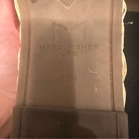 Marc Fisher Woven Tan Slide Sandals - Picture 6 of 6